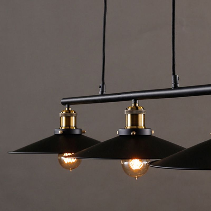 Industrial Style Cone Shape Island Light Metal Chandelier Lamp for Dining Room