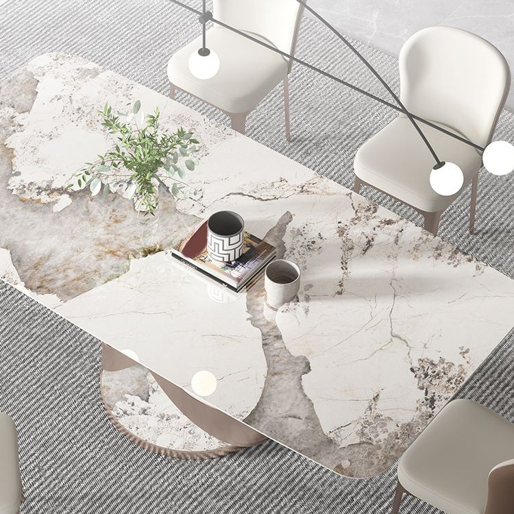 Luxurious Sintered Stone Top Dining Set Rectangle 1/4/5/7 Pieces Dining Room Table Set