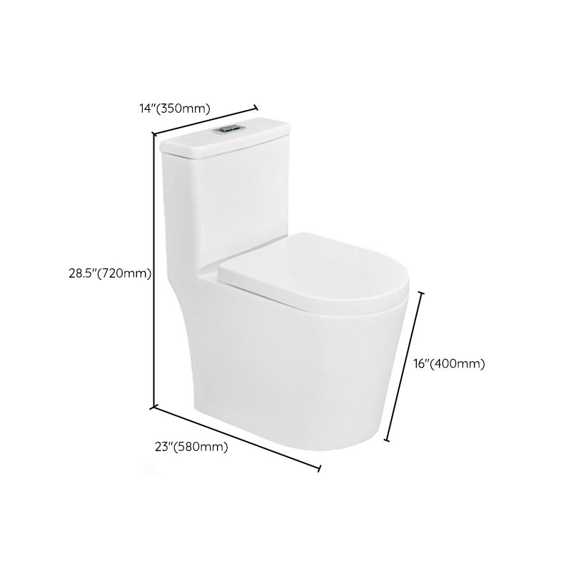 Modern White Flush Toilet Ceramic Elong One-Piece Toilet with Slow Close Seat