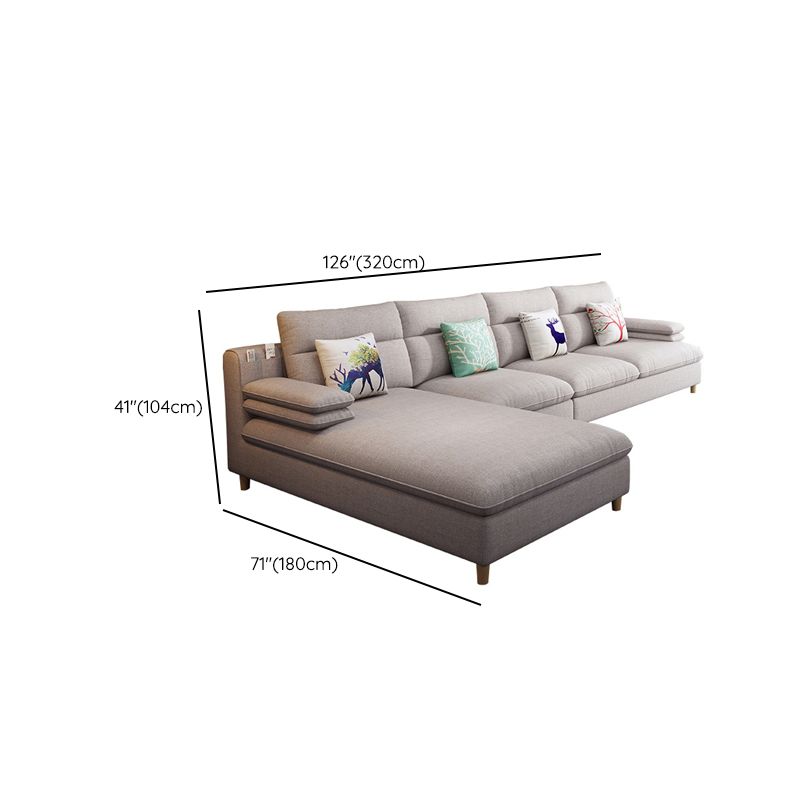 40.94 " H Cotton Blend Pillow Top Arm Sofa & Chaise for Living Room