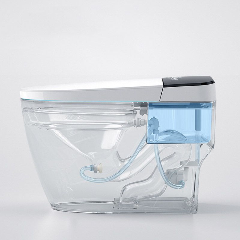 Contemporary One Piece Toilet Floor Mounted White Toilet Bowl with Seat for Washroom