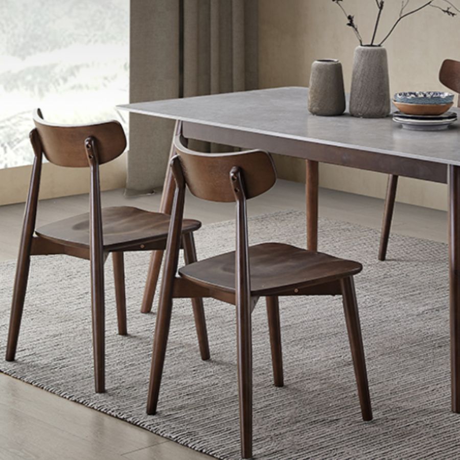 Massivholz Mitte des Jahrhunderts moderner Tisch Rechteck gesinterte Steintisch für Esszimmer