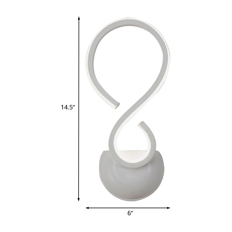 Twisting Acrylic Wall Light Sconce Simplicity LED White Finish Wall Mounted Lighting for Living Room