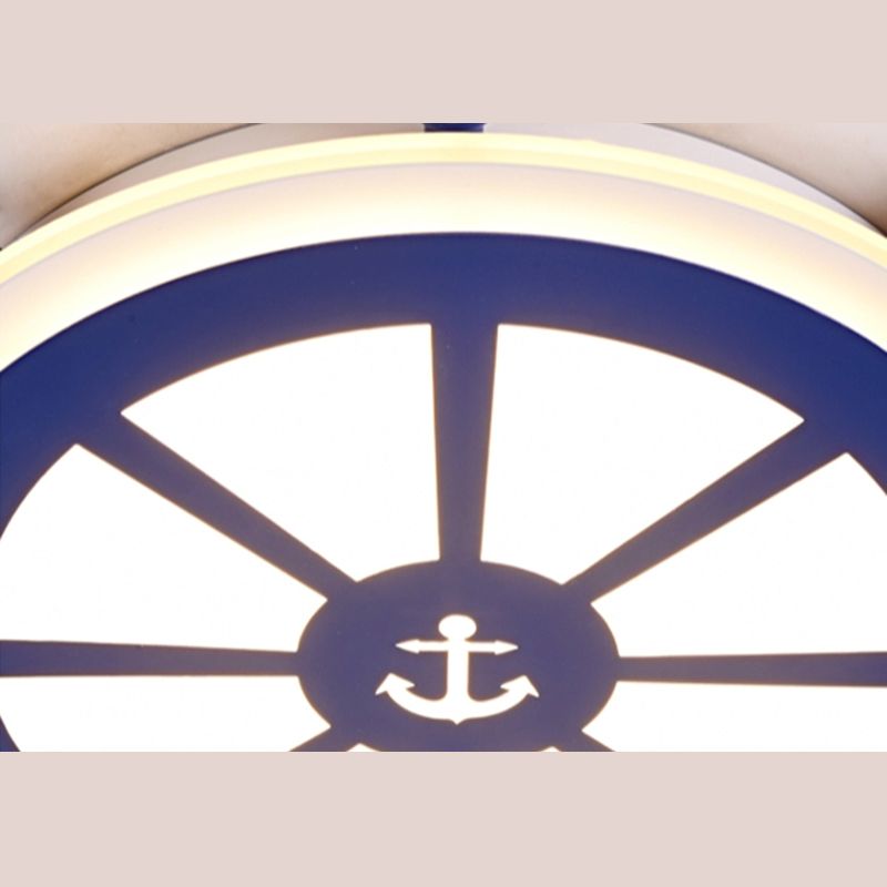 Plafonnier Ancre Style Enfants En Métal LED Chambre Plafond Plafonnier En Bleu