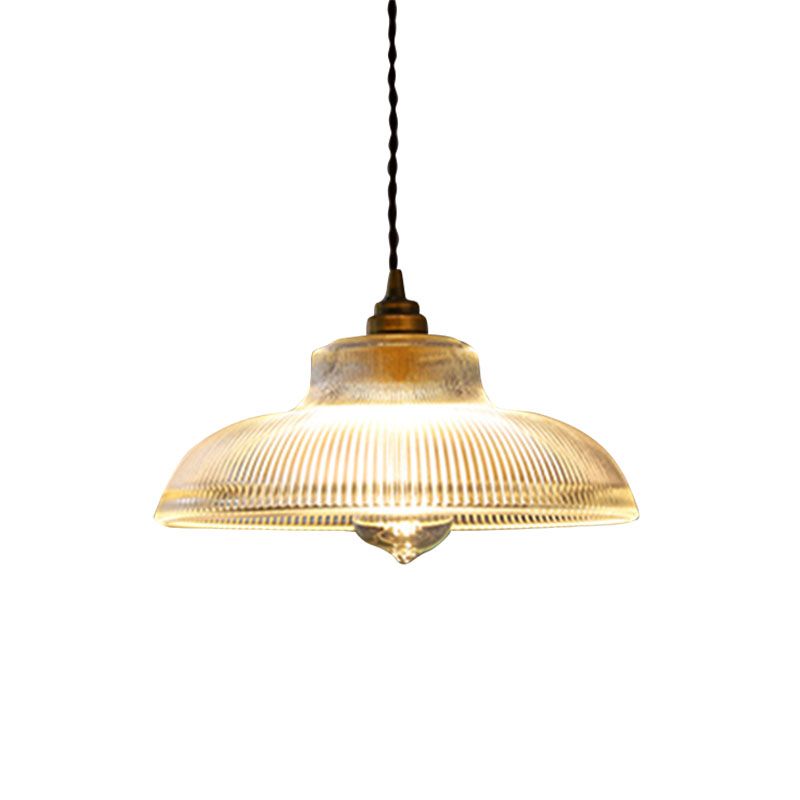 Prismatic Glass Vintage Hanging Pendant Light 1-Light Drop Pendant for Dining Room