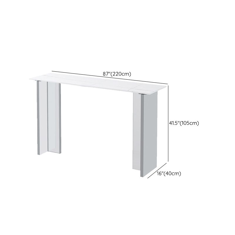 Modern Sintered Stone Top Rectangle Bar Dining Table with Acrylic Base