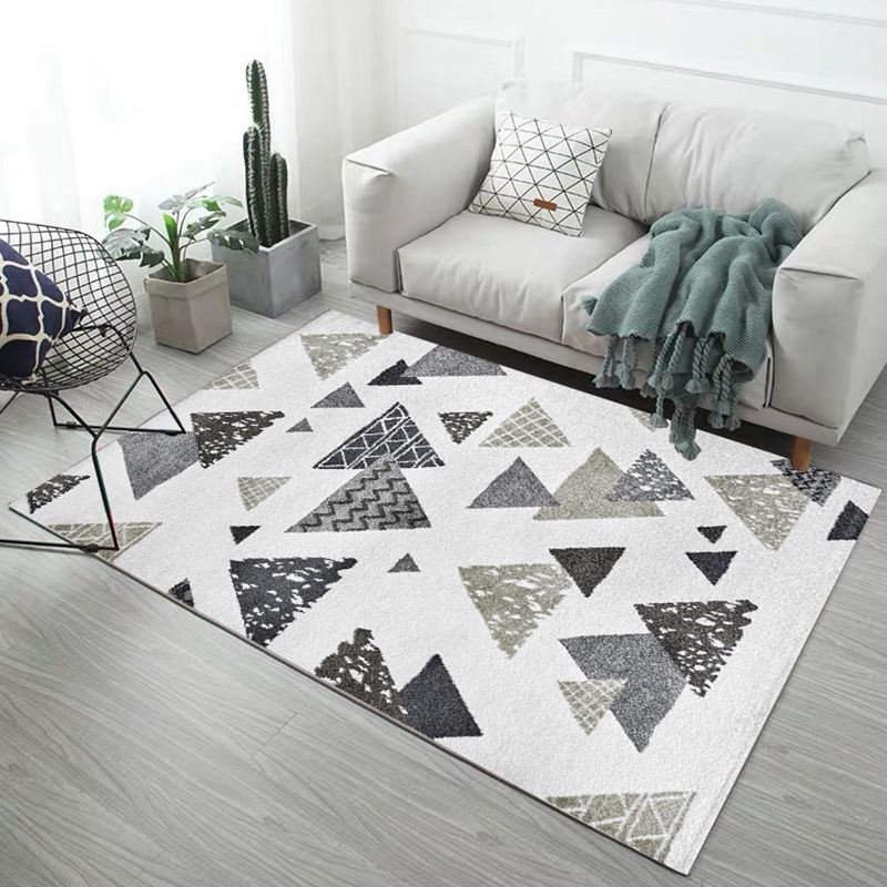 Creative Geometry Design Carpet Polyester Area Rug Stain Resistant Indoor Carpet for Living Room