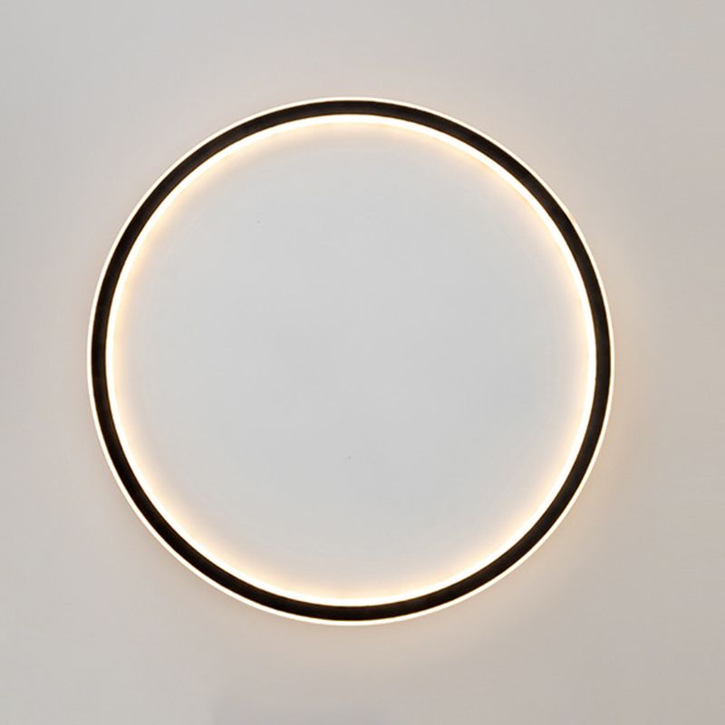 Plafonnier LED de simplicité moderne, montage circulaire en aluminium avec abat-jour en silicone