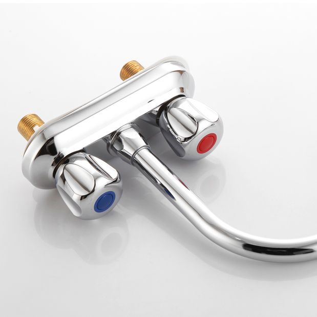 Swivel Spout Circular Faucet Brass Modern Style Bathroom Faucet