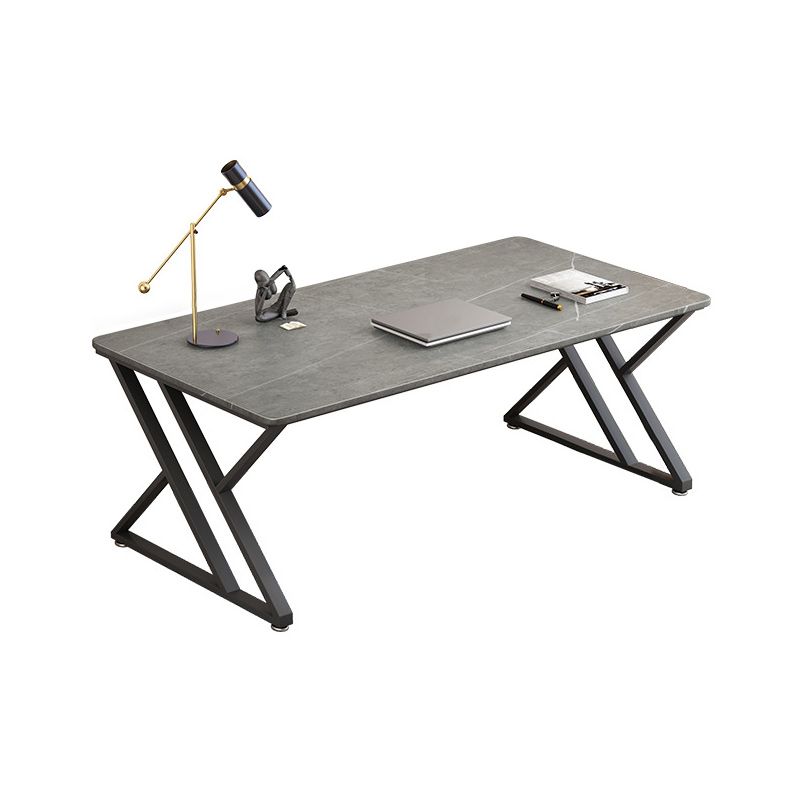 Rectangular Industrial Office Desk Dark Taupe Writing Desk for Home