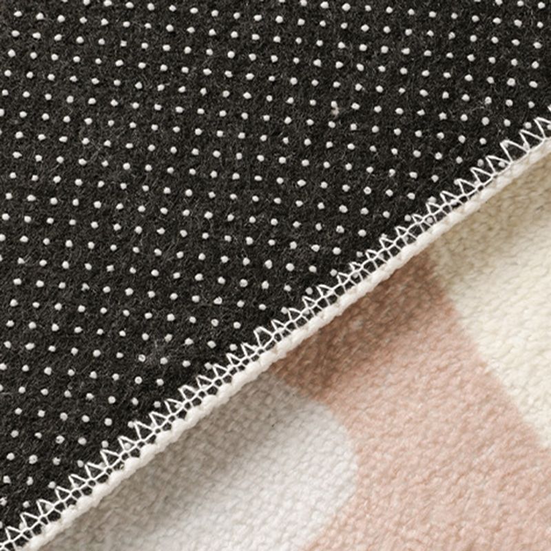 Casual Orange Rug Polyester Plants Rug Washable Rug for Living Room