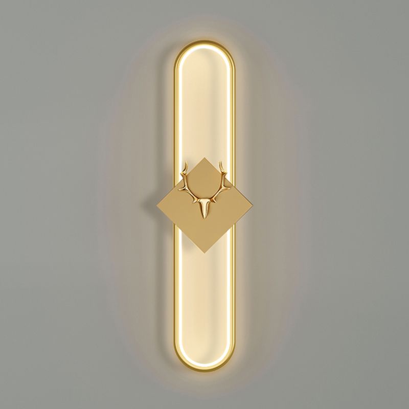 Oval Shape Metal Wall Light Modern Style 1 Light Wall Lighting Idea