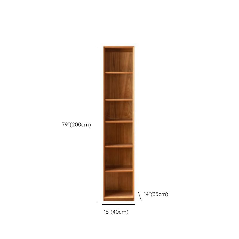 Closed Back Bookcase Standard Wooden Contemporary Natural Bookshelf