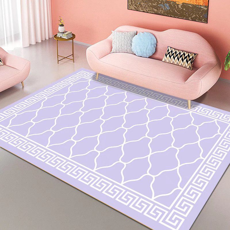 Modern Geometric Rug Morandi Color Indoor Rug Polyester Non-Slip Backing Area Carpet for Living Room