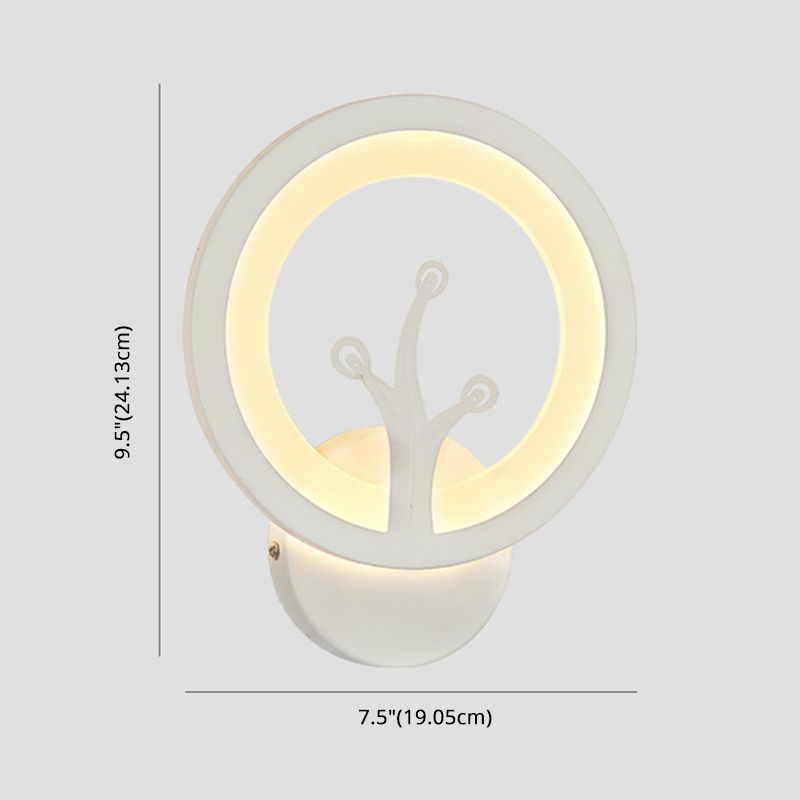 White Simplicity Acrylic LED Wall Lamp Contemporary Style Living Room Hallway Sconce Light