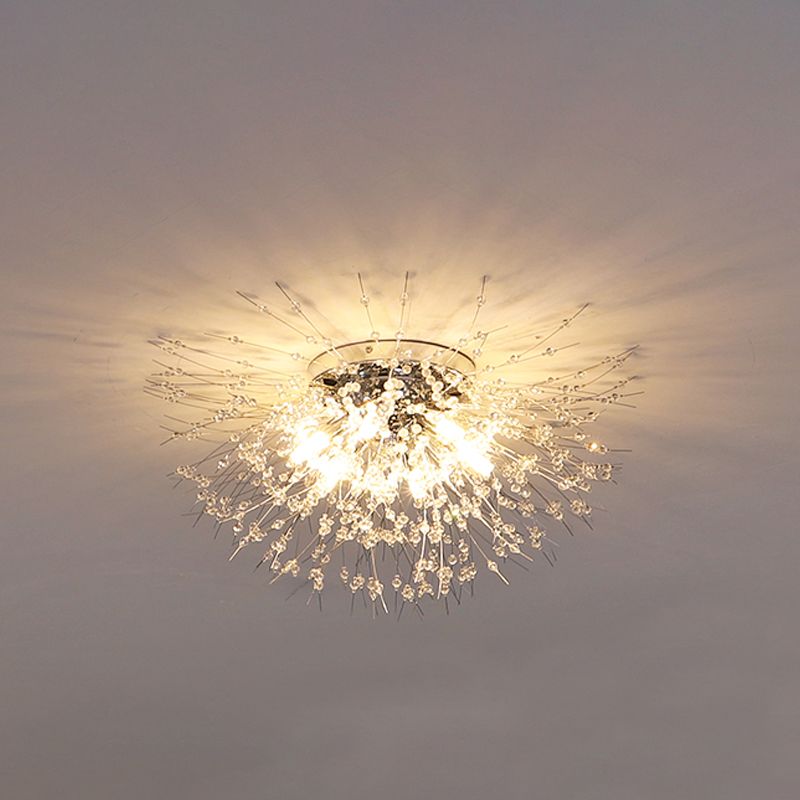 Contemporary Blossom Flush Light Fixture Crystal Flush Mount Lights for Bedroom