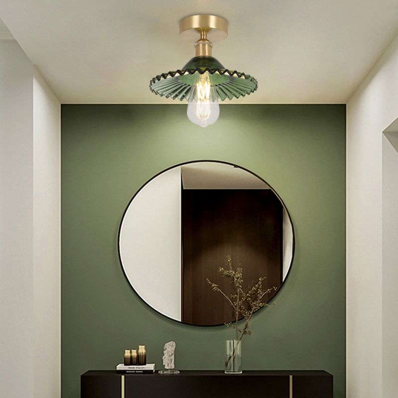 Éclairage semi-encastré évasé en verre, style simple, pour allée