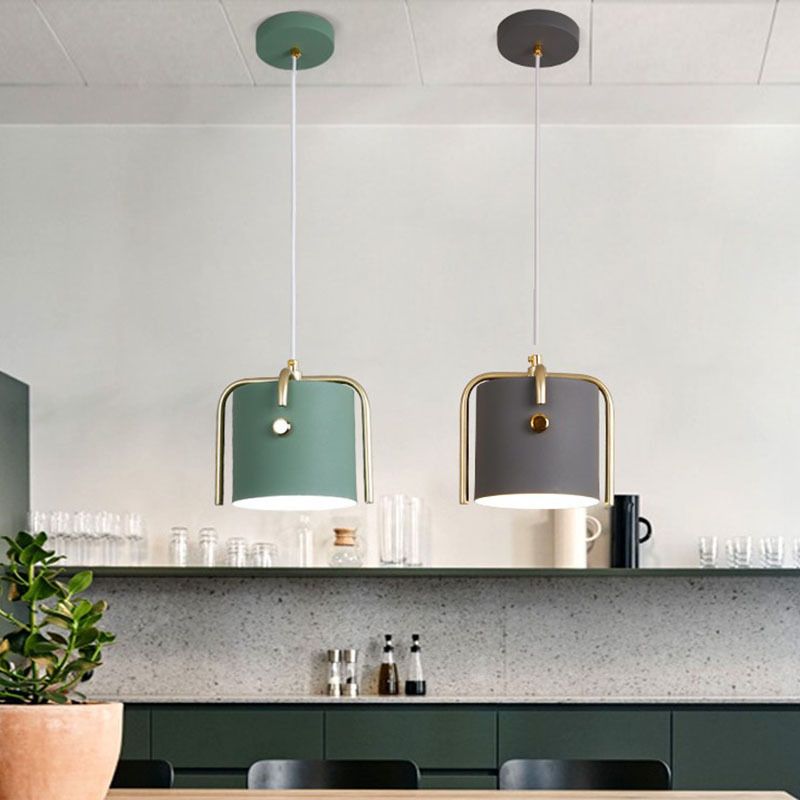 Godet Shade Drop Pendant Moderniste Metal 1 Kit de la lampe suspendue de la tête avec top à croix
