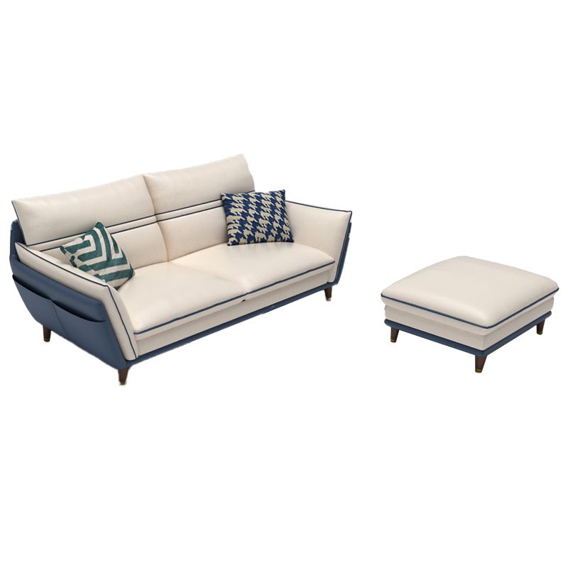 Leather Pillow Top Arm Sofa 37.4"High Cushion Back Sectional Sofa with Storage