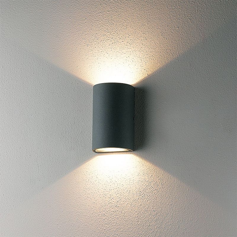 Modern Creative LED Wall Lamp Aluminium Cylindrical Waterproof Wall Light with Glass Shade