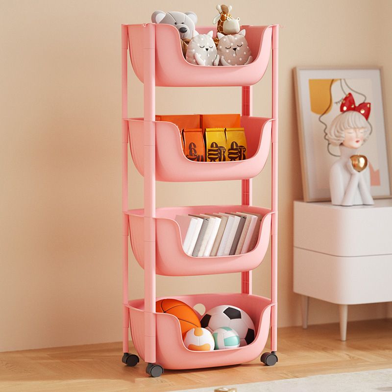 Contemporary Plastic Bookcase Standard Open Back Bookshelf with Shelves