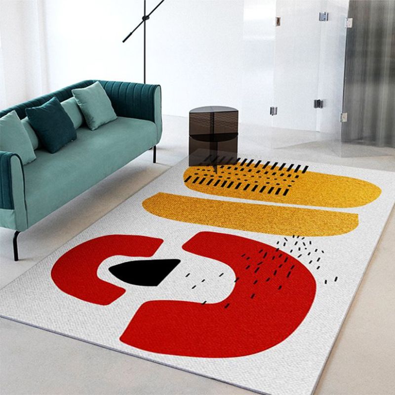 Pink Modern Carpet Polyester Circle Carpet Washable Area Carpet for Home Decor