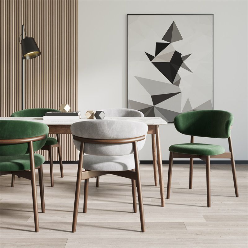 Dining Room Contemporary Upholstered Open Back Dining Side Chair
