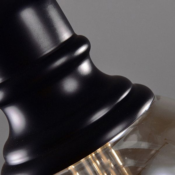 Lampada sospesa geometrica vintage industriale Lampade a sospensione con tonalità in vetro ambra