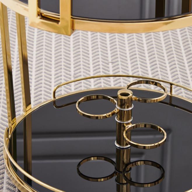 32.28" High Modern Style Round Prep Table Rolling Metal Prep Table for Home