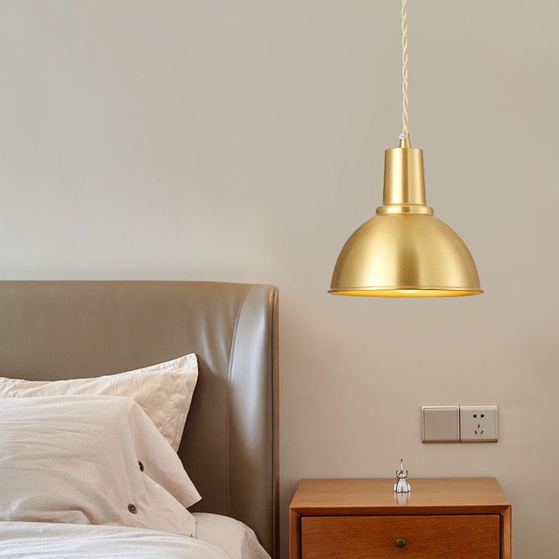 Post-Modern Geometric Shade Ceiling Light Metallic 1-Light Dining Room Pendant Light Fixture in Gold