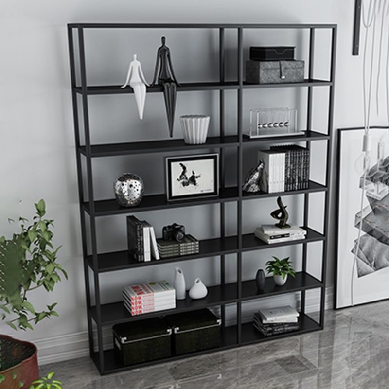 Rectangle Open Back Bookshelf Industrial Etagere Storage Bookcase