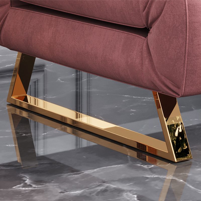 Glam Foldable Futon Frame with Velvet 31.5" Wide Futon Sofa Bed in Pink