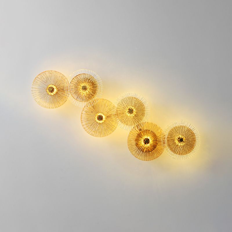 Moderner Stil Wandleuchte runde Form Mehrlicht -Wandlicht mit Glas für Schlafzimmer