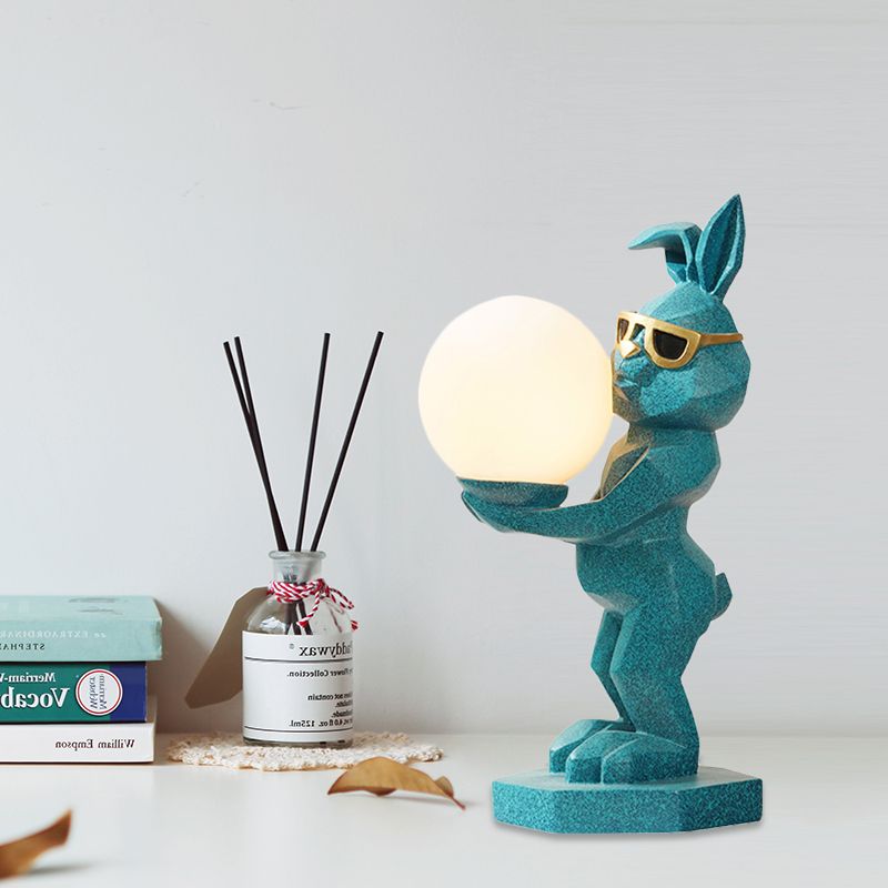 Lámpara de mesa de dormitorio LED de resina LED de alta noche de dibujos animados/conejo/unicornio