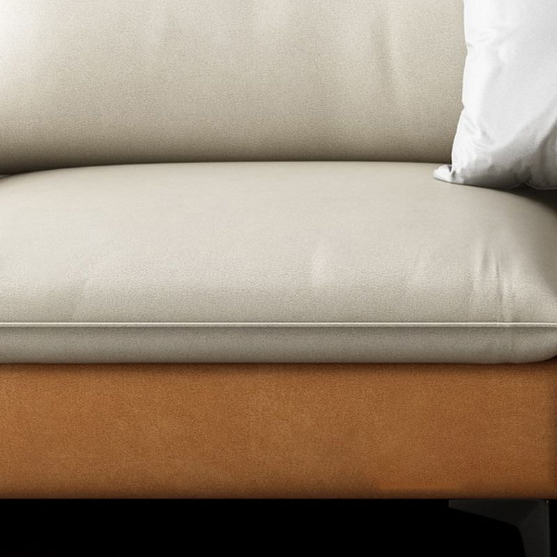 141.73" L x 70.86" W x 35.43" H Faux Leather Pillow Top Arm Sectional for Living Room