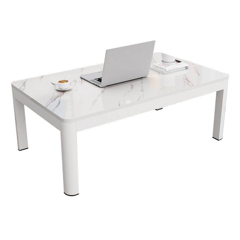 17"H Contemporary Coffee Table Rectangle White Coffee Cocktail Table
