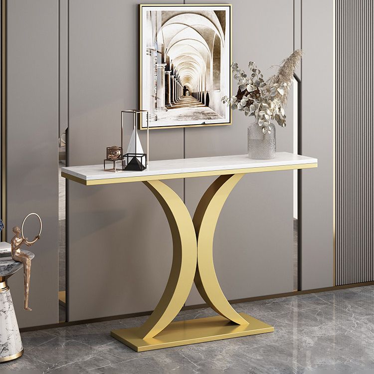 31.5-inch Tall Marble Console Table Scratch Resistant End Table for Hall