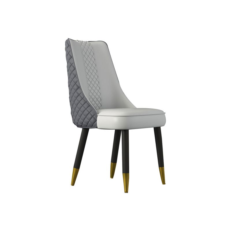 Industrial Style Dining Chairs Faux Leather Kitchen Chairs with Wood Legs