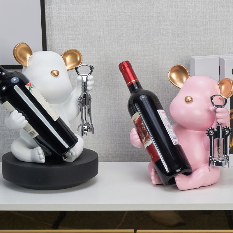 Glam Tabletop Bottle Holder Resin Wine Bottle Rack for Parlor