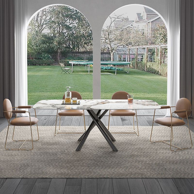 Contemporary 1/3/4/5/6 Pieces Dinette Set Rectangle Dining Room Table with Leather Chairs