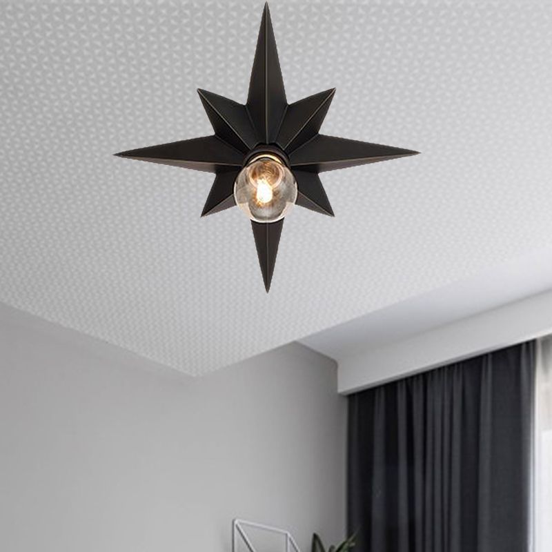 Zwart/brons anijs sterplafondlamp eigentijds metaal 1-kops trapinbouwlamp