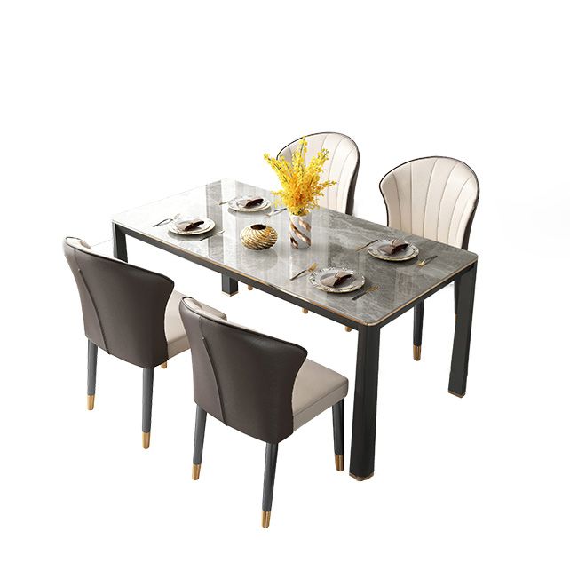 Oak Solid Wood Legs Dining Table Mid-Century Rectangle Dining Table