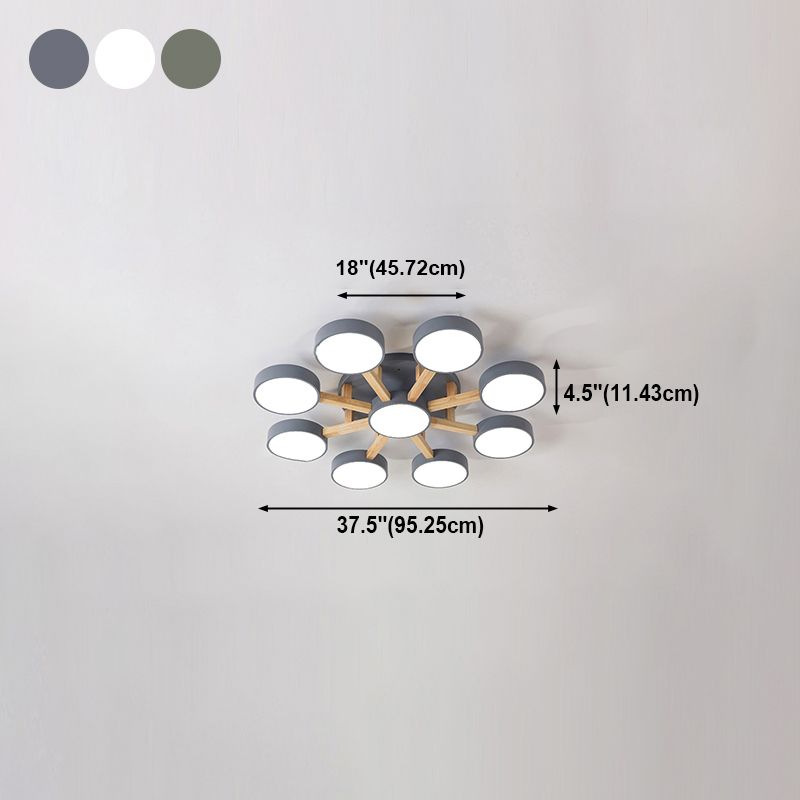 Plafonniers encastrés à LED multi-têtes, luminaire de plafond contemporain