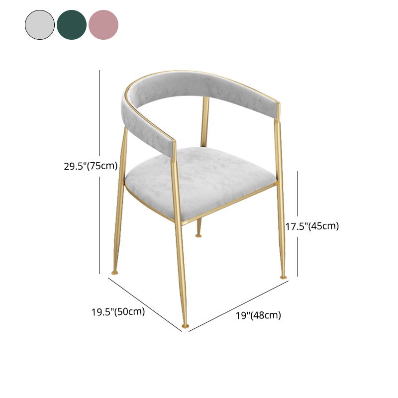 Nordic Design Open Back Side Chair Luxury Dining Fabric Side Chair