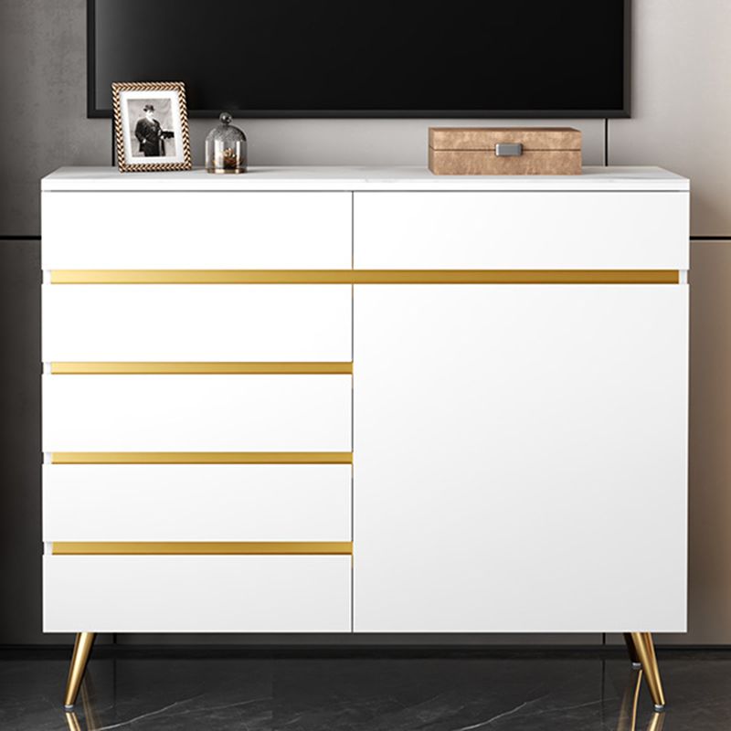 6 - Door Wooden Accent Chest, Contemporary Rectangle Cabinet