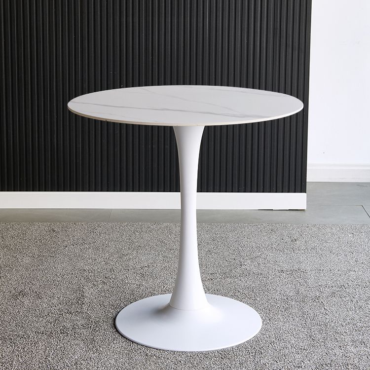 Round Dining Table Contemporary Style Stone Dining Site Table with Tulip Base