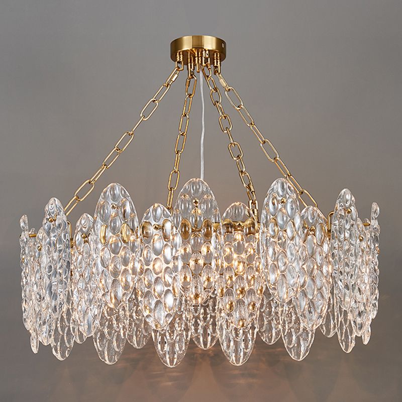 Contemporary Style Geometry Pendant Chandeliers Glass Chandelier Lights in Gold