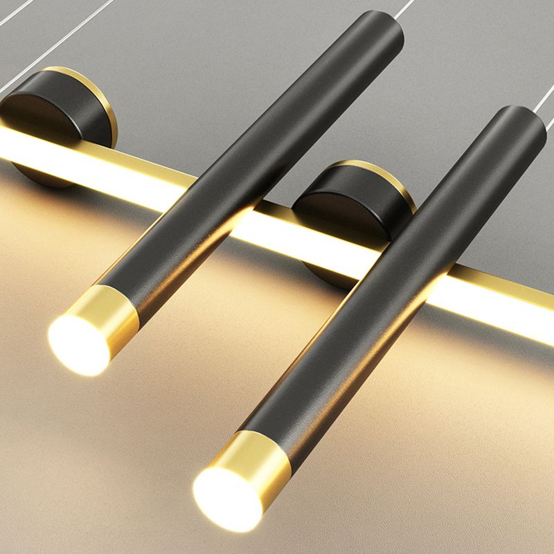 Cylinder Shape Island Lights Contemporary Style Metal 7 Light Island Lighting