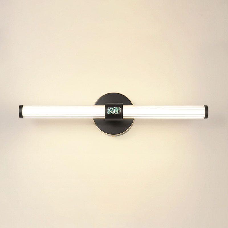 Linear Shade Metal Wall Sconce Modern Style 1-Light Mirror Wall Light Fixture