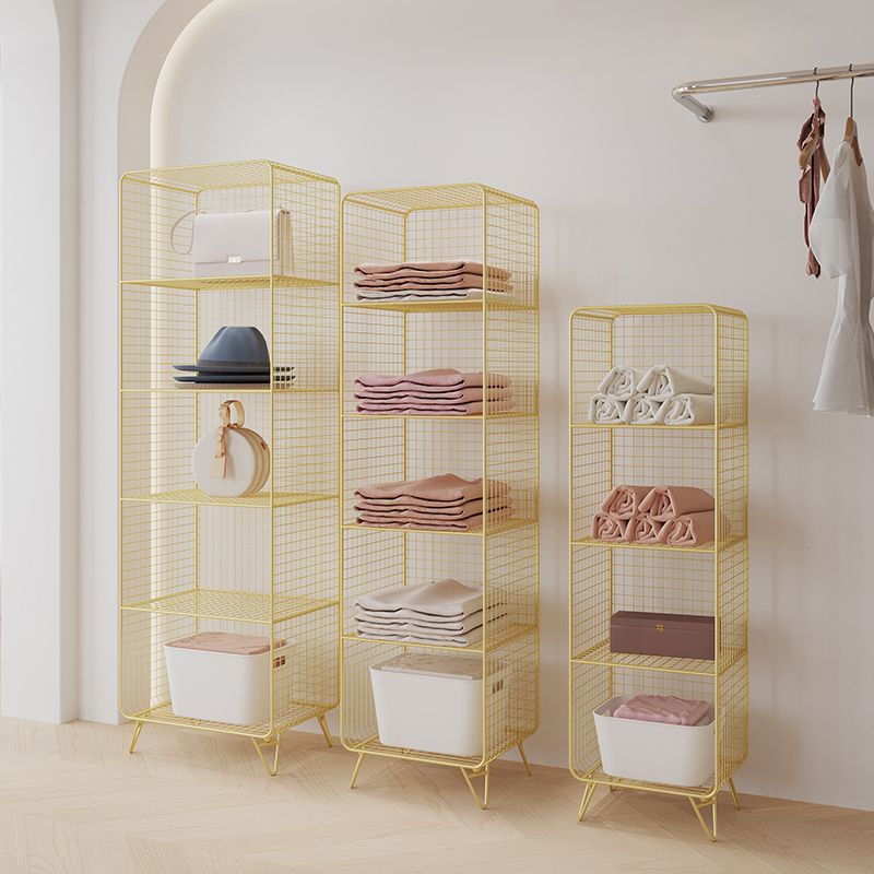 Glam Shelf Bookcase Closed Back Metal Book Shelf for Home Office